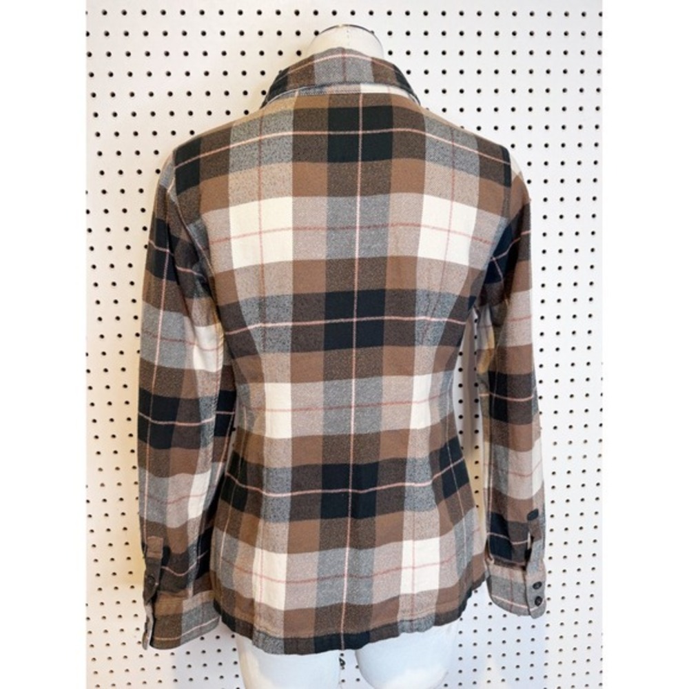 Patagonia | Organic Cotton Plaid Flannel Button Down Shirt Brown Tan 53915 Sz. 6 - Picture 2 of 8